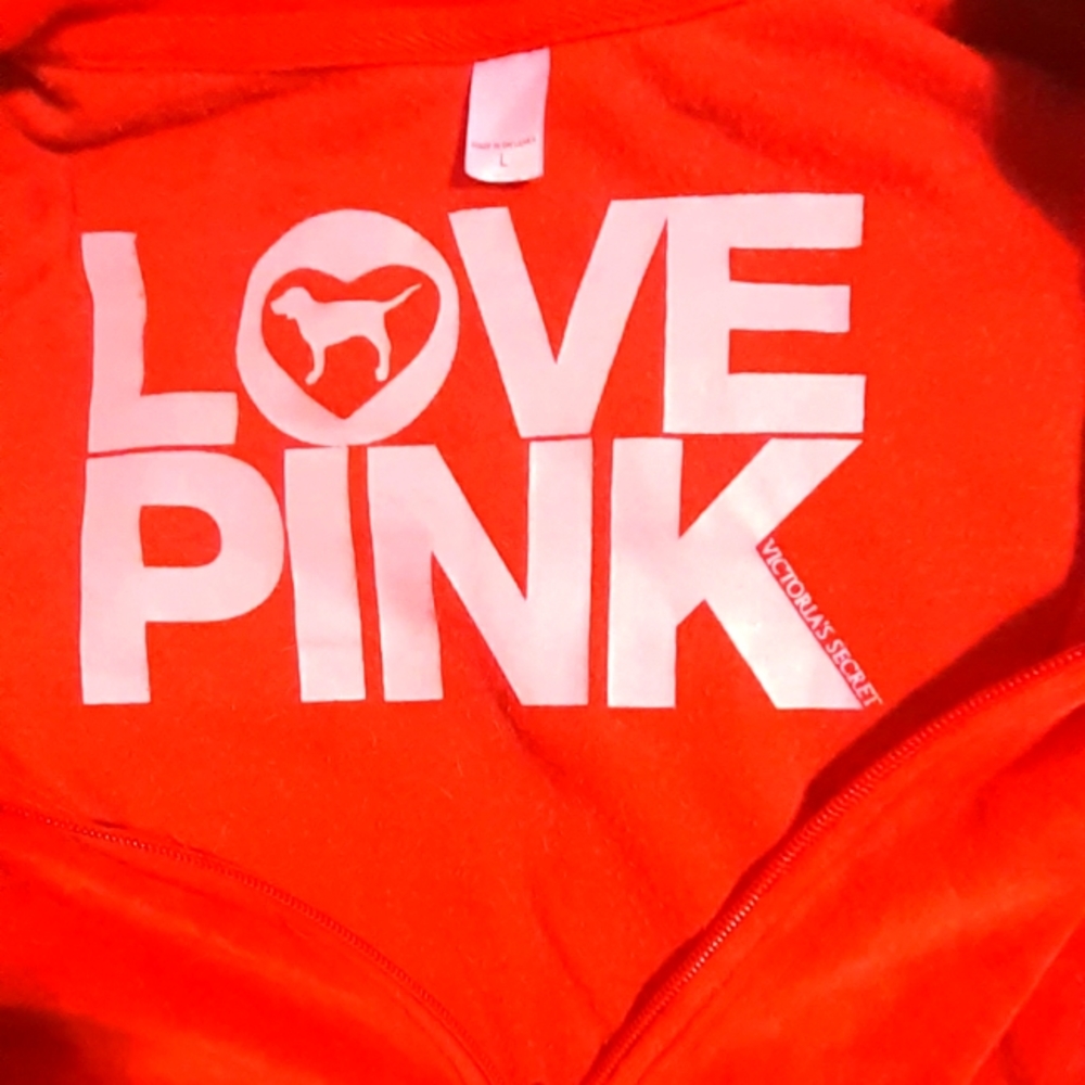 Size Large VS pink velour hoodie